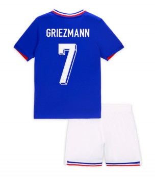 Billiga Frankrike Antoine Griezmann #7 Hemmatröja Barn EM 2024 Kortärmad (+ Korta byxor)